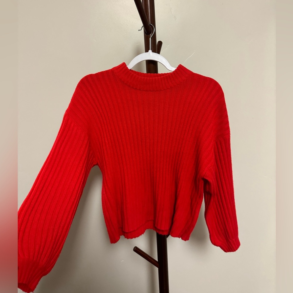 Ribbed Coral Long Sleeve Shirt. Size S Womens.